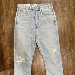 Agolde size 27 new riley high rise straight crop jeans